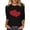 Black, variant on Women's Fashion Casual Valentine's Day Printed Round Neck Three Quarter Sleeve T-Shirt Top for Seasonal Comfort Oversized T-shirts Short Sleeve Crewneck Casual Tops