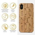 thumbnail image 4 of Case Yard Wooden Case Outside Soft TPU Silicone, Slim Fit Shockproof Wood Protective Phone Cover for Girls Boys Men and Women, Supports Wireless Charging Penguin Pattern Design case for iPhone-X, 4 of 7