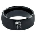 thumbnail image 2 of Graduation Tungsten Gamer Black Initial Ring His And Hers Rings Everyday Jewelry Mom Men, 2 of 7