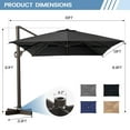 thumbnail image 2 of Crestlive Products Luxury Outdoor Shade Canopy Patio Cantilever Offset Umbrella with 360-degree Rotation Black, 2 of 5