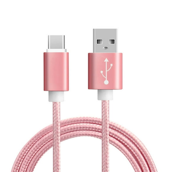 ZheElen 1 Meter Type-C Woven Mobile Phone Data Cable Charging Line Cord 2 in 1 Fast Charging Data Transfer