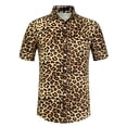 thumbnail image 1 of INSPIRE CHIC Camisa Con Estampado De Leopardo Para Hombre, Manga Corta, Con Botones, Informal, De Verano, Con Estampado De Animales Estampado de leopardo S, 1 of 6