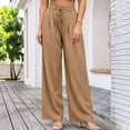 thumbnail image 6 of Women Tie Waist Pleated Wide Leg Trousers Sevevn High Waist Flowy Loose Fit Dress Pants With Side Pockets, Varied Solid Color Options For Office Work Dating Vacation And Everyday Casual Dressing, 6 of 7