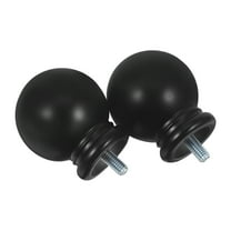 LEORX 2Pack Curtain Pole Finials Black Plastic For Enhancing