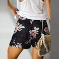 thumbnail image 4 of ERkkoi Summer Shorts For Women 2025 Running Shorts Fashion Comfy Drawstring Print Elastic Waist Pockets Sweat Shorts Women Athletic Shorts B XL, 4 of 6