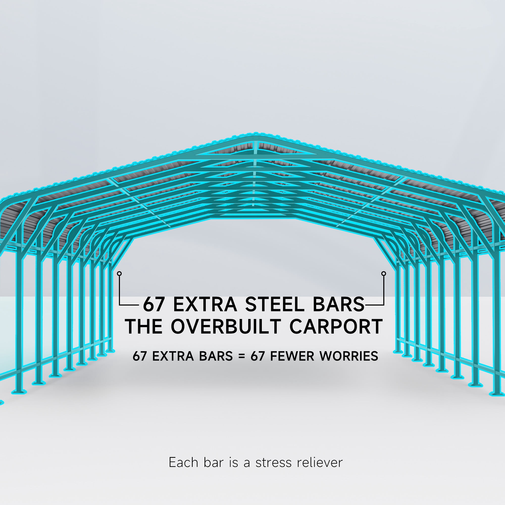 EasyHawk 20 ft x 30 ft Galvanized Steel Outdoor Carport with Steel Frame, Metal Vehicle Shelter for Car, Truck, or Equipment Storage