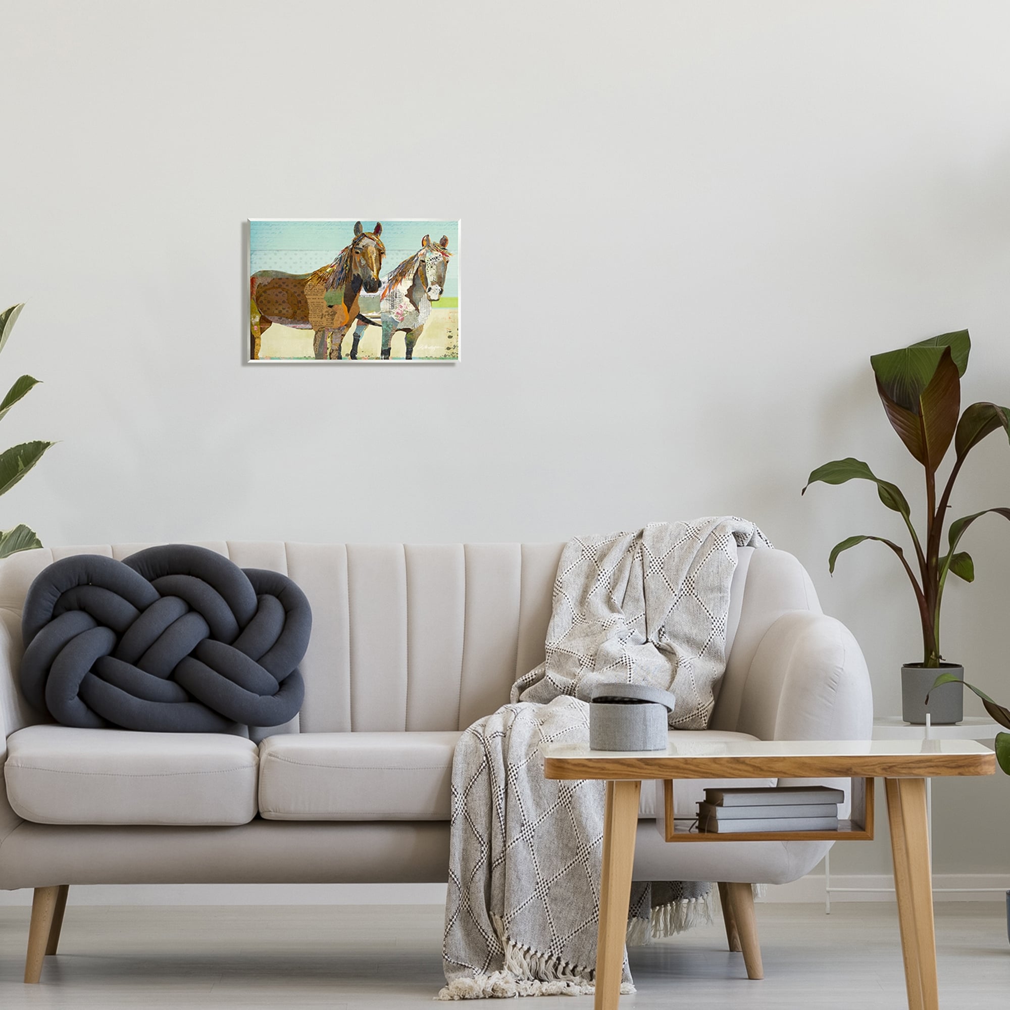 Stupell Industries Wild Farm Horses Layered Newsprint Collage Arrangement Graphic Art Unframed Art Print Wall Art, Design by Traci Anderson