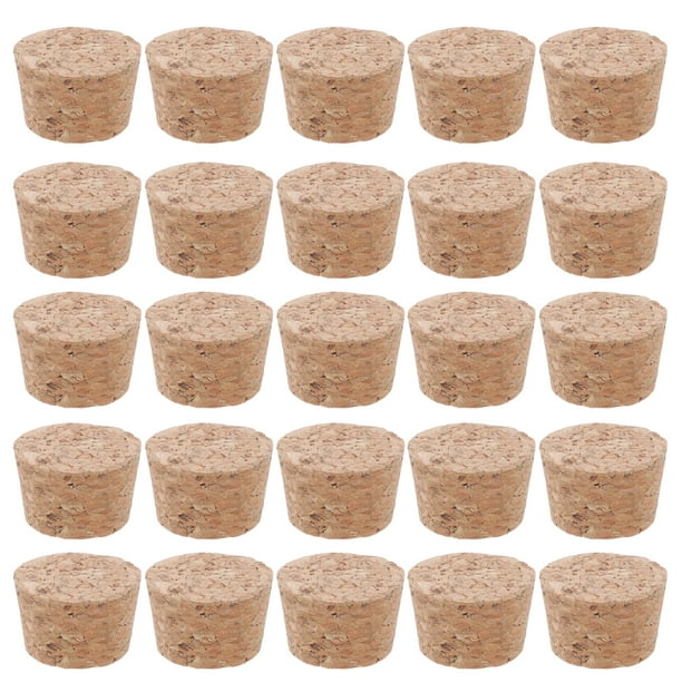 30 tapones de corcho para botellas, repuestos de tapones de madera con forma de cono.