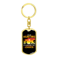 thumbnail image 4 of Hunting Natural Fact Black Stainless Steel or 18k Gold Premium Swivel Dog Tag Keychain, 4 of 10