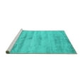 thumbnail image 2 of Ahgly Company Machine Washable Indoor Rectangle Abstract Turquoise Blue Contemporary Area Rugs, 8' x 10', 2 of 4