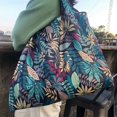 thumbnail image 4 of CNKOO Flower Star Stripe Reusable Folding Women Shopping Bag Large Capacity Pouch Tote, 4 of 12