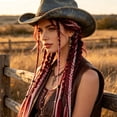 thumbnail image 2 of 16-Inch Bohemian Style Bead Clip Braid B, Hand-Woven Synthetic Hair Extension with Exquisite Beads, 2-Pack Fairy Braid for Holiday Party Wear, 2 of 6