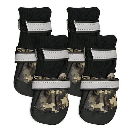 TELOLY 4Pcs Dog Shoes Stable Contact Dog Boots Outdoor Freedom Dog Rain Boots Green M