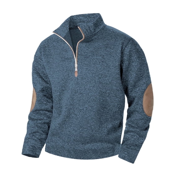 Sweatshirts for Men with Zipper Mock Neck Long Sleeve Shirts Mens Casual Solid Color Pullover No Hood Basic Comfortable Work Sweatshirt Tops