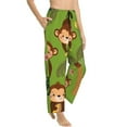 thumbnail image 2 of Daiia Monkeys Swinging from Palms Women's Sleep Pant with Pockets and Drawstring,Pajama Pants-Small, 2 of 9