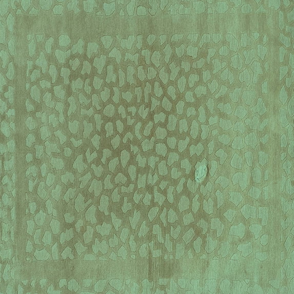 Ahgly Company Machine Washable Indoor Square Abstract Turquoise Blue Modern Area Rugs, 5' Square
