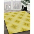 thumbnail image 3 of Ahgly Company Machine Washable Indoor Round Transitional Yellow Area Rugs, 6' Round, 3 of 7