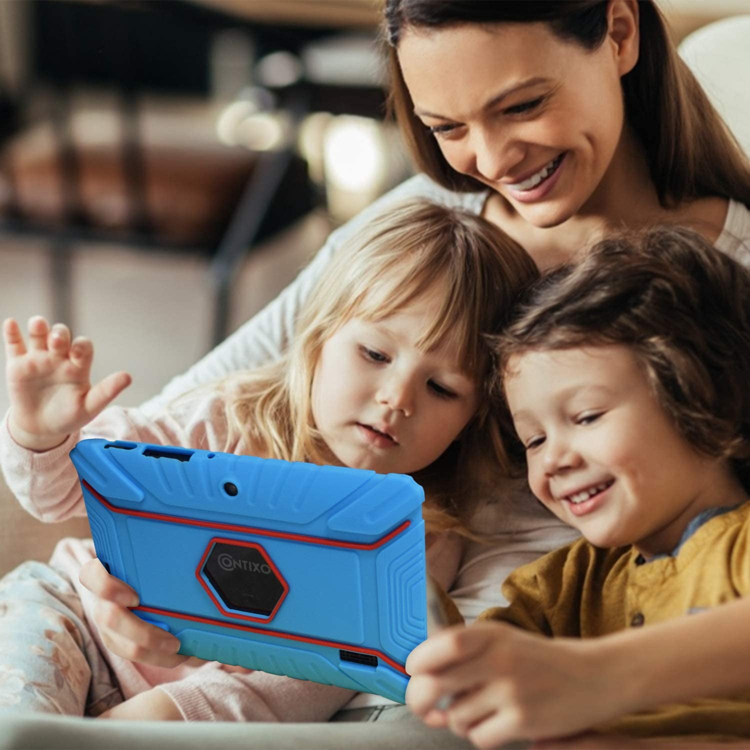 Contixo Kids Tablets Bundle, 7-Inch Android Tablet with Headphones and Sleeve Case, 32GB, Blue