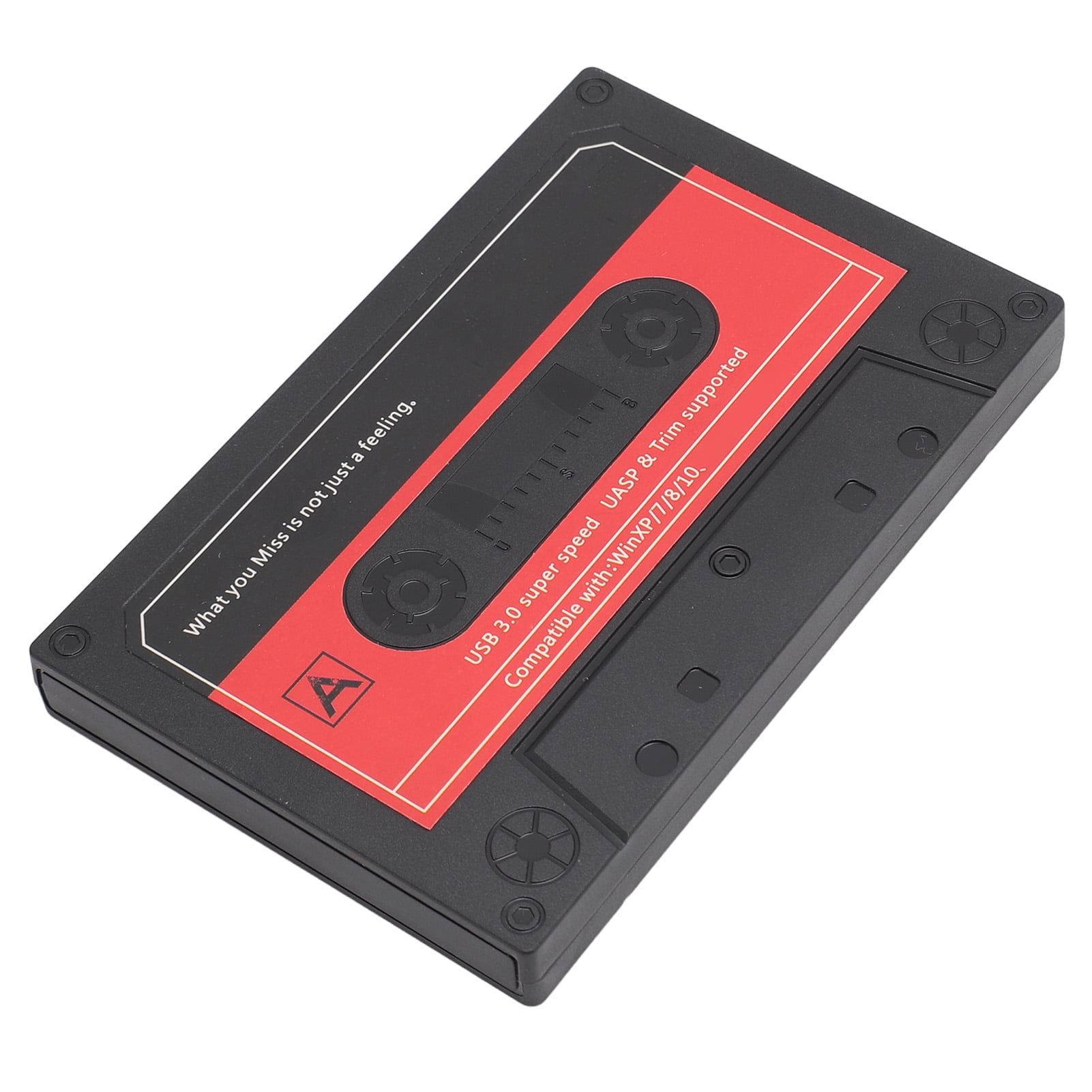 2.5 Inch  SSD Enclosure, Vintage Cassette Look External Hard Drive Enclosure 5Gbps Supports 5TB Capacity  for 2.5 inch HDD