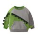 thumbnail image 3 of TUONXYE Sudadera de terciopelo de manga larga para niños con dibujos de dinosaurios en 3D y bolsillos en contraste de color, ropa de algodón suave para niños, 3 of 5