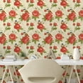 thumbnail image 2 of Ambesonne Vintage Peel & Stick Wallpaper for Home, English Roses Birds Art, 13"x100", Dark Salmon Sage Green, 2 of 5