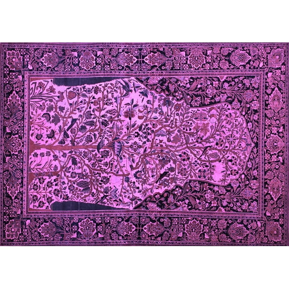Ahgly Company Indoor Rectangle Persian Purple Traditional Area Rugs, 3' x 5'