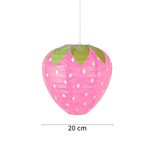 Linterna de papel 3D con forma de fresa para niños, decoración para fiesta de cumpleaños de jardín de infantes, linterna plegable hecha a mano con forma de extraterrestre