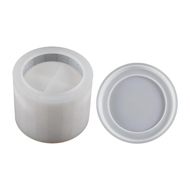Taza redonda de silicona para fundición, cubo, caja redonda, quemador de incienso, bandeja para joyas, versátil Patrón de hojas