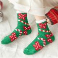 thumbnail image 4 of Chaussettes de Sol Imprimées de Noël pour Femmes, Chaussettes en Molleton Corail Peluche, 4 of 5
