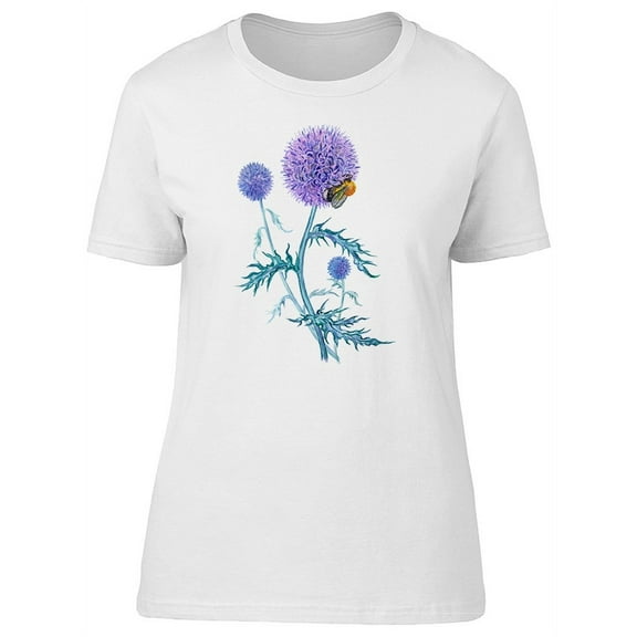Echinops And Bumble Bee Flowers Tee Women's -Image by Shutterstock