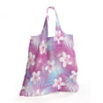 thumbnail image 2 of Nature Portable Fabric Shopping Bag, Floral Theme Botanical Motifs Frangipani Hibiscus Flowers Demonstration, Versatile and Durable Grocery Tote with High Capacity, Hot Pink and White, by Ambesonne, 2 of 4