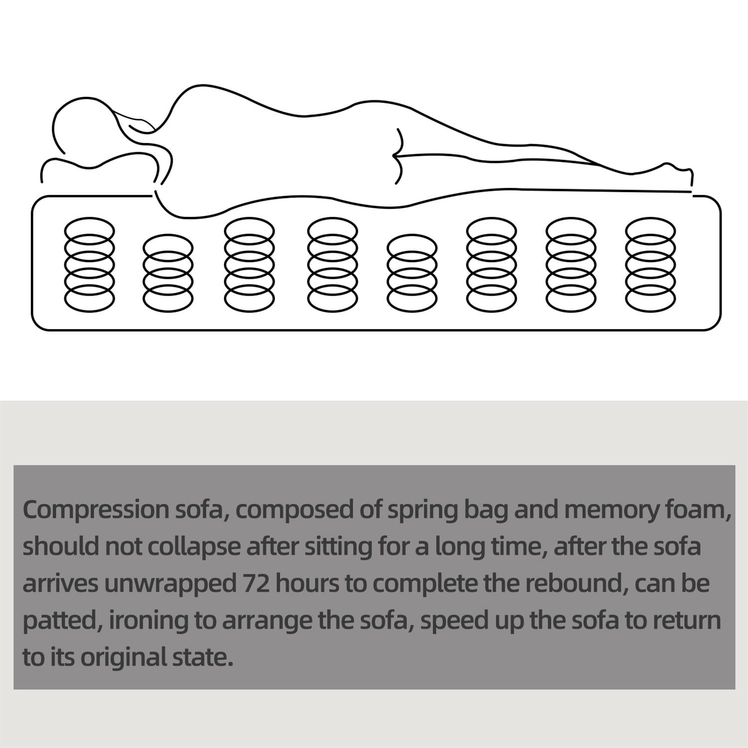 Demi Bonn 104" x 70" Modular Sectional Sofa Sleeper with Chaise & Ottoman, Convertible U-Shaped Couch Set for Relaxation & Guests, Gray
