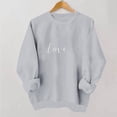 thumbnail image 2 of Womens Gray Valentine's Day Sweatshirt - Oversized Love Crewneck with Embroidered Heart, Soft Fleece Romantic Pullover for Her Gift & Casual Wear,Size S, 2 of 6