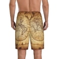 thumbnail image 3 of Bixox Men's Vintage Map Of The World printed lightweight casual shorts, soft sleep shorts with pockets., 3 of 7