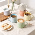 thumbnail image 7 of ALOFMO 12oz Handmade Speckled Ceramic Coffee Mugs Set of 6, Multicolor Splash Glaze Tea Cups, Microwave & Dishwasher Safe, Lead‑Free for Home & Gift, 7 of 7