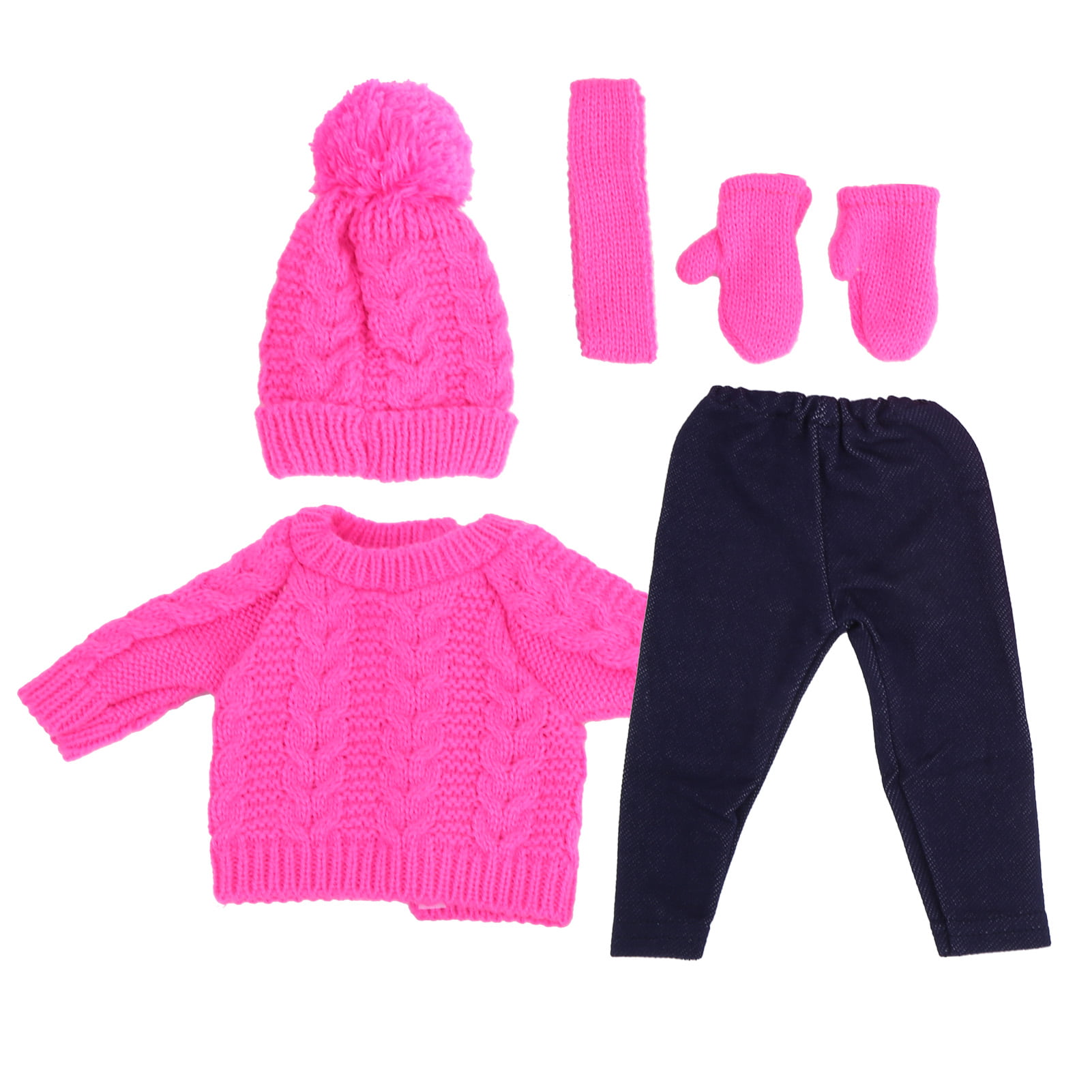 Details about   Baby Doll Clothes Outfit Doll Sweater Pants Hat Scarf Gloves Chirdren Toy Gift 