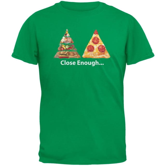 T-Shirt Jeunesse Vert Pyramide Alimentaire et Pizza « Close Enough »