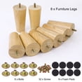 thumbnail image 7 of Uxcell 8Pcs Wood Furniture Legs Wood Color Hardwood Legs for Sofa 4.7 Inch, 7 of 7