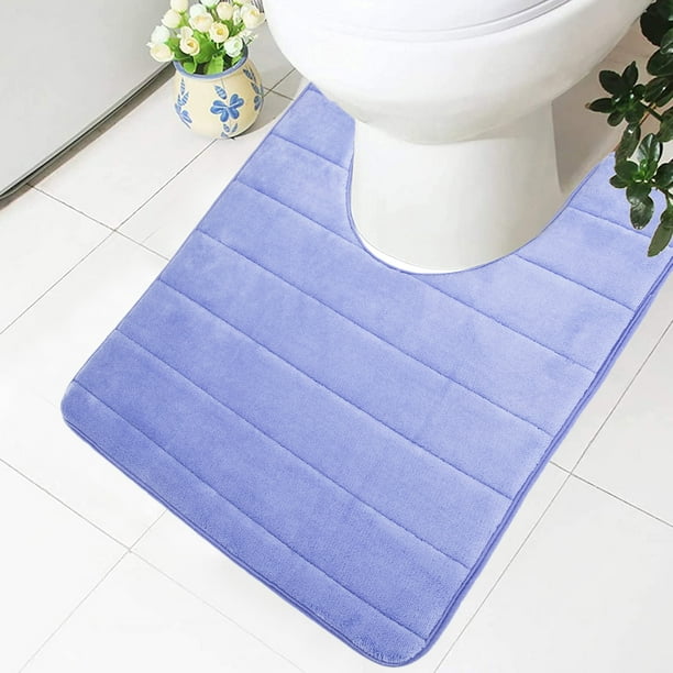 NK Memory Foam Nonslip Washable Bath Toilet Pads Mats Rug Blue/ Purple