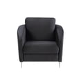 thumbnail image 3 of Accent Chairs Sofia 36" Black Velvet Modern Chic Accent Armchair,Leather Accent Chairs, 3 of 5
