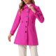 thumbnail image 1 of Abrigo largo clásico de invierno de una sola botonadura para mujer INSPIRE CHIC con bolsillos XS rosa intenso, 1 of 6
