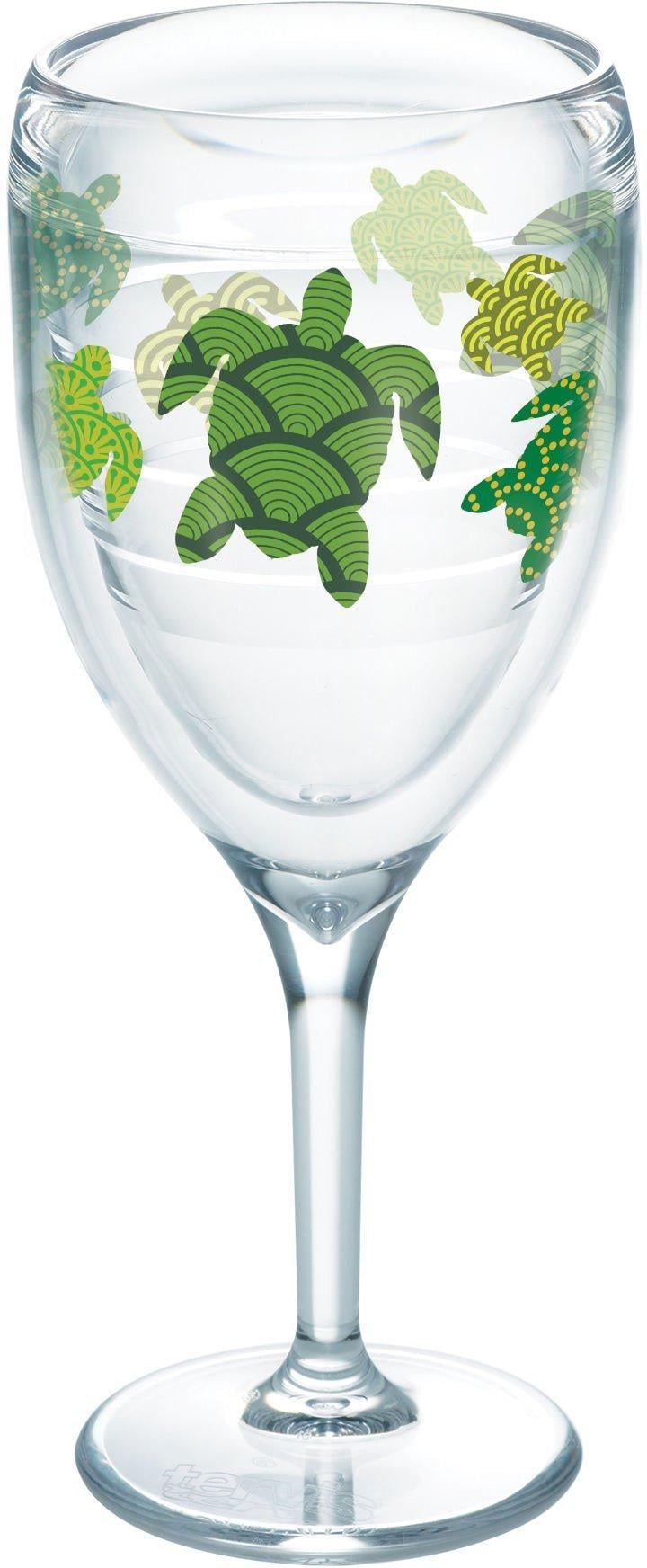 Clear Tervis 1243001 Turtle Pattern Tumbler with Wrap 9oz Wine Glass