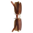 thumbnail image 3 of grinderPUNCH Slim Rimless Rectangular Metal & Wood Aviator Sunglasses - Gold Power Tan, 3 of 5