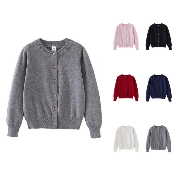 Girls Sweater Fall Clothes for Girls Girls Knitted Cardigan Sweater Outerwear Soft Cozy Long Sleeve Button Front Casual Warm Pullover Top for Toddler Kids