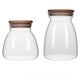 thumbnail image 1 of Frascos de almacenamiento de vidrio herméticos con tapa de corcho for especias, azúcar, sal, té, dulces (700ml y 1050ml), 2 uds., 1 of 6