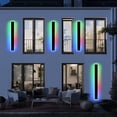 thumbnail image 6 of Melucee 2 Pack 40inch Long Outdoor LED Wall Lights 20W Black RGB Integrated LED Bulbs included Exterior Wall Light Fixtures for House Patio Porch Courtyard, 6 of 8
