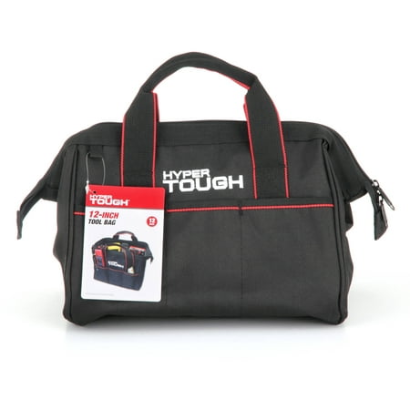 Hyper Tough Black 12-Inch Zipper Tool Bag with Carry Handles