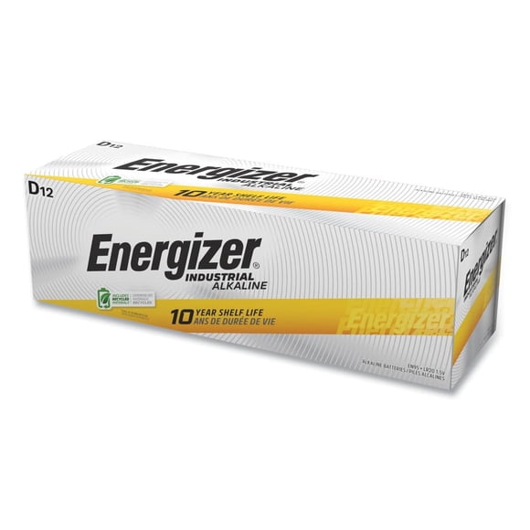 Energizer Industrial LR20, 1.5V, AAA batteries, pack of 12 D size
