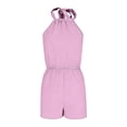 thumbnail image 6 of Yuhangmm Womens Rompers for Summer, Elegant Sleeveless One Piece Outfit with Tie Detailing Casual Summer Style Pink S, 6 of 7