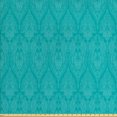 thumbnail image 1 of Damask Fabric by the Yard, Thin Lines Lace Look Delicate Blue Green Tones Rhythmic Graphic, Upholstery Fabric for Dining Chairs Home Decor Accents, 10 Yards, Dark Seafoam Multicolor by Ambesonne, 1 of 2